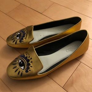 Kenzo gold embroidered Eye slippers